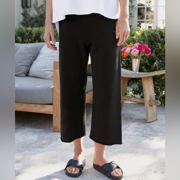 Frank & Eileen small Black Catherine Favorite Cropped Sweatpants Relaxed Fit S - Picture 1 of 9